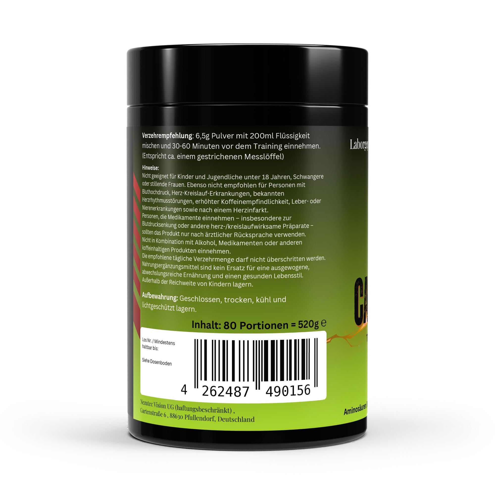 Caligenix Pre Booster apfel mit B6 B9 B12 Zutatenliste