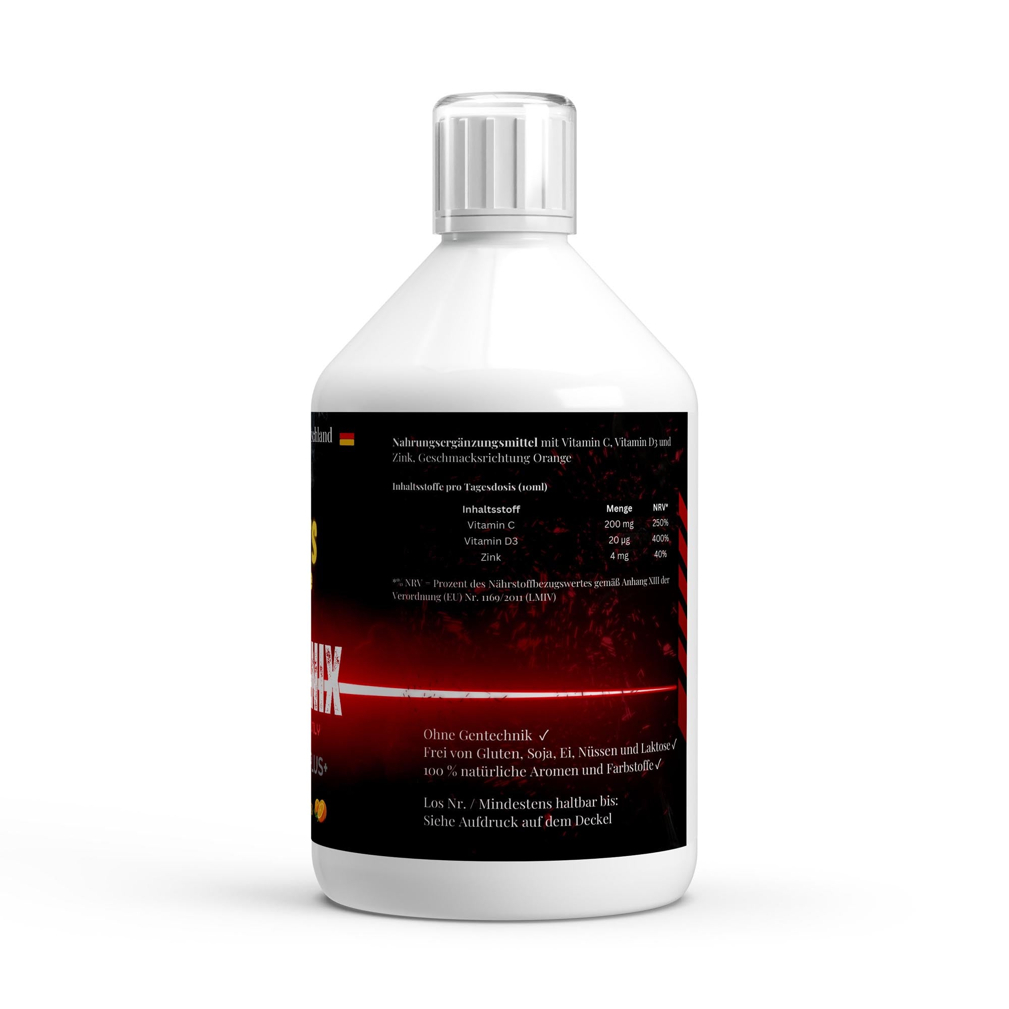 caligenix Vita Shield PLUS+ Shots - Fresh Orange - 500ml vegan Nährwerttabelle  