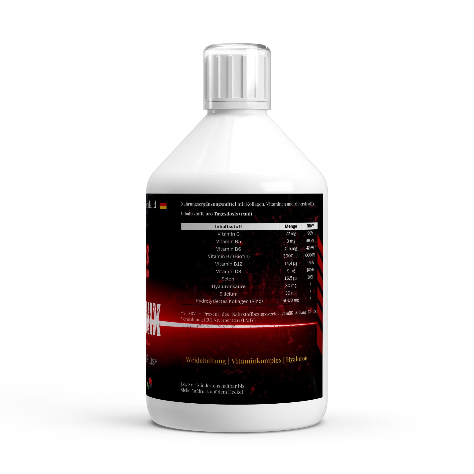 Caligenix Kollagen Vital PLUS+ Shots - Wild Berry Rind Weidehaltung Nährwerttabelle  