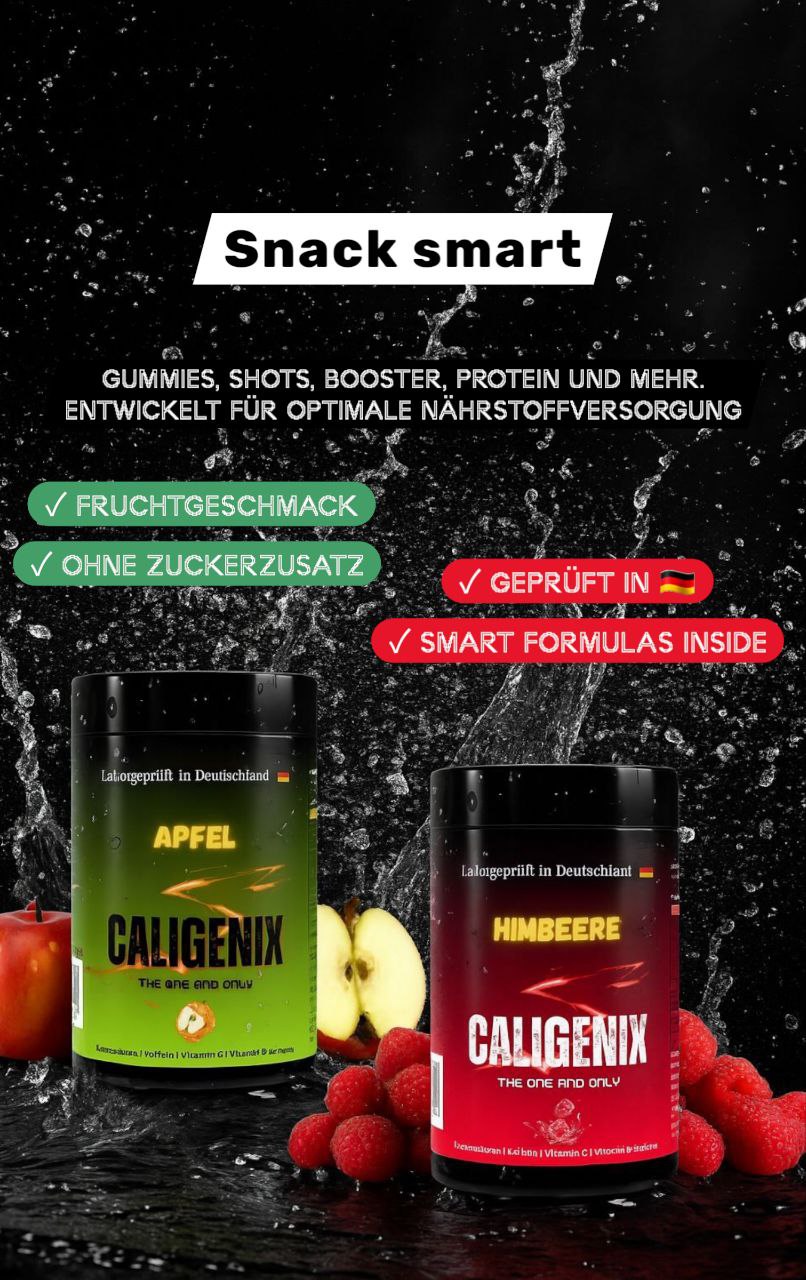 Caligenix Shots, Gummies, Booster Vegan – flüssiges Nahrungsergänzungsmittel bioaktive Vitalstoffe