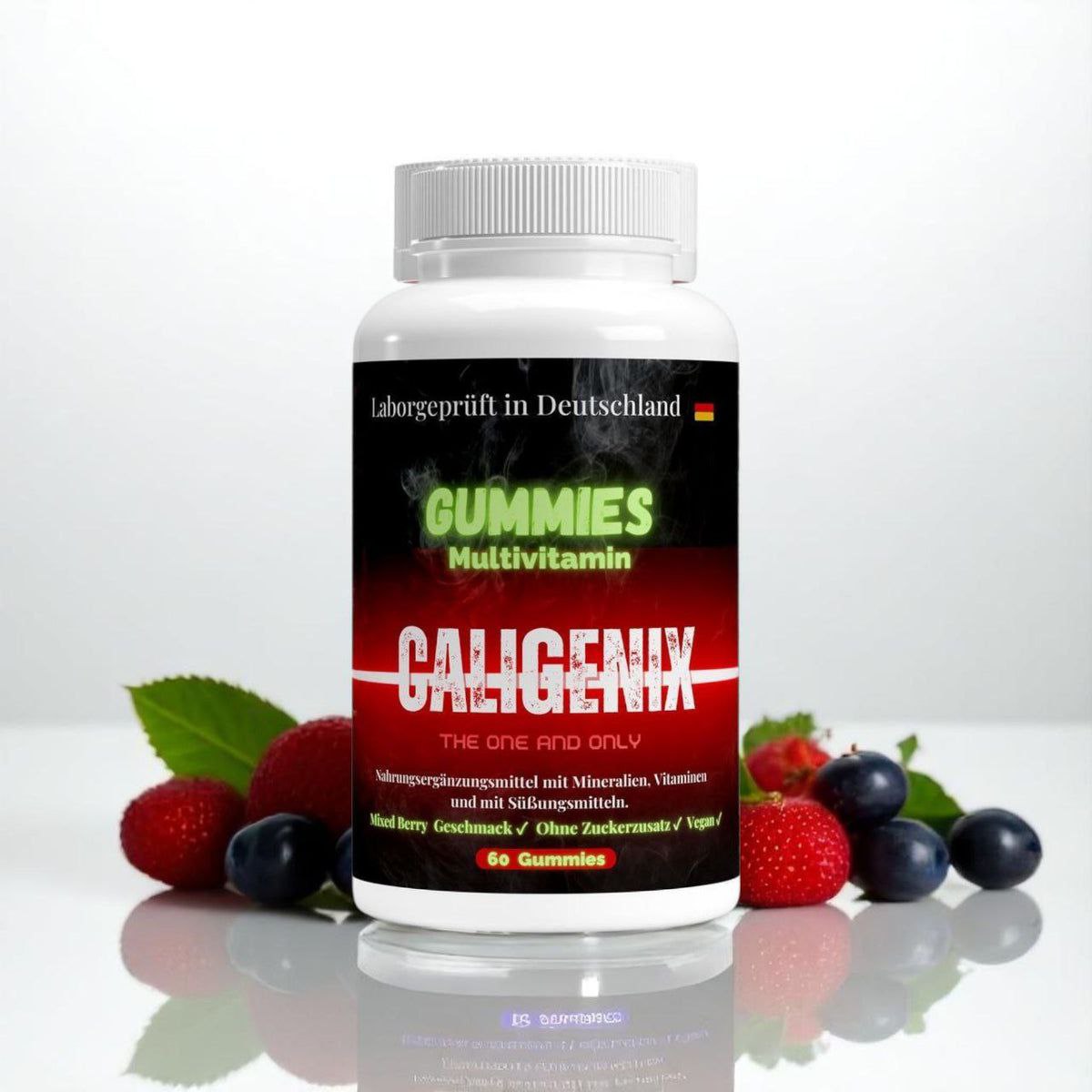vegane Multivitamin Mineral Gummies Dose 60 Stk – Frontansicht
